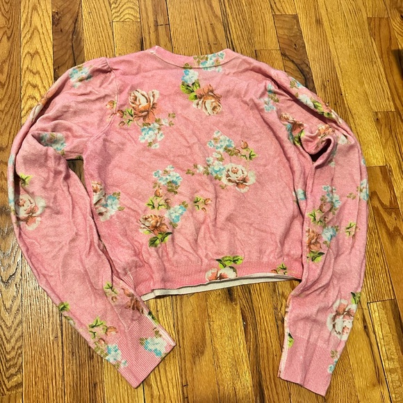 Favorite Daughter Pink Floral Cashmere Sweater - Picture 2 of 4